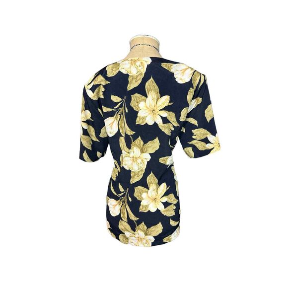 Rikki Sue Vintage Floral Short Sleeve Blouse Made in USA Size Medium - Picture 3 of 3